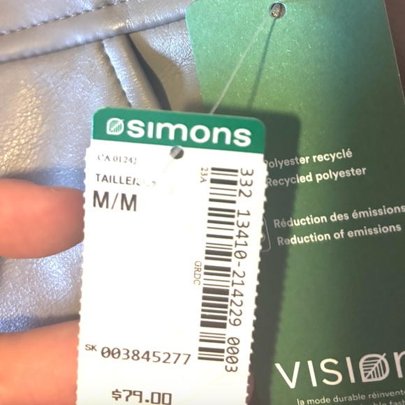 Charcoal grey cropped faux-leather pants NWT - Picture 6 of 10